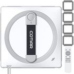 COTIAR Window Cleaning Robot, Automatic Window Cleaner with Remote Control, 6 Cleaning Modes, Edge Detection, Anti-Fall Safety System, for High-Rise Windows, Glass Doors, Mirrors, Tiles (White)