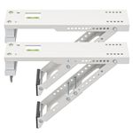 LuckIn Window Air Conditioner Support Bracket, Universal for 5,000-12,000 BTU AC Units, Up to 85lbs, Adjustable Extender Leg & Megnetic Spirit Level, 2-Pack