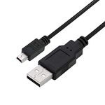 KEBILSHOP USB 2.0 A to Mini 5 pin B Cable for Camera, for PS3 Controller Charging Cable,PS3 Remote USB Cable,External HDDS,V3 Cable (100cm- 1M -3.Feet) - Black