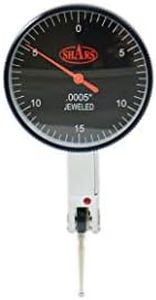 Shars .030" x .0005" Large Black Face Dial Test Indicator, 0-15-0 Dial Reading, 1.5" Face Diameter 303-3209B P]