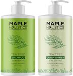 Tea Tree Shampoo and Conditioner Set - Sulfate Free Clarifying Shampoo and Conditioner for Oily Hair & Scalp Care with Australian Tea Tree Oil - Complete Dry Scalp Treatment for Build Up (25 Fl Oz)