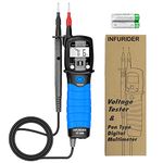 Digital Pen Type Multimeter INFURIDER YF-38B Handheld Auto-ranging Voltmeter Ohmmeter for DC AC Voltage,Resistance,Ohm Volt Test Meter with Diode Continuity Tester(Blue)…