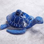 Windproof Decorative Ashtray with Lid Cigarette Resin Ashtray Odorless Outdoor Indoor Use. Porch Patio Home Office Decroation. Gift for Smokers Animal Lovers Men Women (Navy Blue)