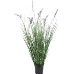 Season’s Need Artificial Lavender Grass Plant - 28 inches Tall - Set with Black Plastic Planter – Fake Purple for Home Wedding Kitchen Garden Patio Window Centerpieces Indoor Outdoor Décor (1Pc)