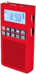 YOFITS YF35 3-in-1 Portable Radio AM FM MP3 Player Voice Recorder- Multi-Function Excellent Reception and Rechargeable Battery Small Receiver for Indoor/Outdoor(Red)