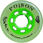 Atom Poison Hybrid Quad Roller Skate Wheels, 62mm Wide, Green, 84A