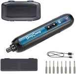 DongCheng 4V Cordless Screwdriver Kit with 8-Piece Magnetic 2" Precision Bits, Rechargeable 2000mAh Lithium-Ion Battery and Double LED Lighting #DCPL04-5