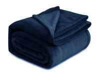 VAS COLLECTIONS® Premium Plush Double Blanket | 300 GSM Lightweight Cozy Soft for Bed, Sofa, Couch, Travel & Camping| 220x230 cm or 86x90 inches | Blue