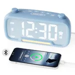 Roxicosly Alarm Clocks Radio with Bluetooth Speaker, Digital Clock with Night Light,Dimmer Alarm Clock 5 Brightness,16 Volume,12/24H&DST, Radio Clock with Battery Backup Alarm Clocks for Bedrooms Kids