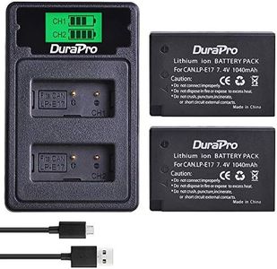 DuraPro 2X LP-E17 1040 mAh + Double Chargeur USB intégré avec Port de Type C pour Canon EOS M3, M5, M6, Rebel SL2, T6i, T6s, T7i, EOS 200D 250D 750D, 760D, 800D, 8000D, RP Cameras