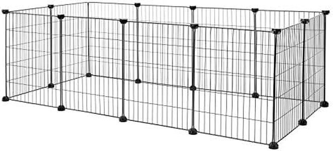 lionto Recinto Descubierto Metal Corral Animales pequeños Jaula roedores Ampliable 144x74x46 cm