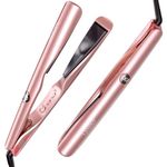 LANDOT Hair Straighteners Flat Curling Iron: Straightener and Curler 2 in 1 - Twist Straightening Curling Iron Combo for Curl Wave Straighten Hair - Pro 1 inch Multi-Styler