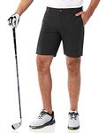 33,000ft Men's Golf Shorts 9" Dry Fit Stretch Golf Short UPF 50+ Lightweight Flat Front 4-Way Stretch Bermuda Shorts Breathable Shorts with 4 Pockets and Tee holders, Black 36W x 9L