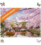 UNIDRAGON Original Wooden Jigsaw Puzzles - Nature Sakura, 125 pcs, Small 9"x6.2", Beautiful Gift Package, Unique Shape Best Gift for Adults and Kids