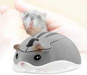 elec Space Wireless Mouse 2.4Ghz Hamster Shape Cute Animal Design Silent Click USB Optical Mouse Cordless Mice Lightweight for Kids Girl Gift for PC/Laptop/Computer/MacBook(Gray)