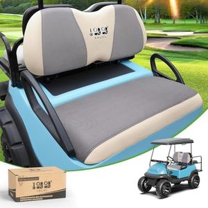 10L0L Golf Cart Bench Seat Cover Set, Washable Polyester Mesh Cloth Fits Club Car DS & Precedent,Yamaha Electric Golf Carts, Gray + Beige-fits Club Car DS & Precedent, Yamaha