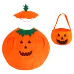 DERAYEE Halloween Pumpkin Costumes, Halloween Fancy Dress Halloween Pumpkin Party Costume Clothes with Hat for Adult