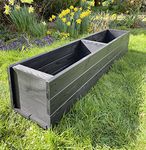 RUDDINGS WOOD Large Long Wooden Planter Trough Garden Outdoor Flower Pot Boxes Plant Container Charcoal Black 120 cm Fully Assembled