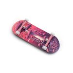 SPITBOARDS 36 x 96 mm Wood Fingerboard Complete Set-Up, Pre Assembled, 5-Layers Wood, Pro Trucks with Lock Nuts, CNC Bearing Wheels, Real Wear Graphics, Lasered Foam Grip Tape, Pink Mushrooms