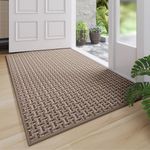 Door Mat 31"x47", Dirt Resistant and Absorbent, Non-Slip Rubber Backing Floor Mats, Easy Clean Low-Profile Doormat for Entryway, Front Door, Inside Entrance Brown
