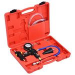 vidaXL Cooling System Vacuum Purge and Refill Kit - Universal Fit with Flexible Hose, Pressure Gauge and Storage Case