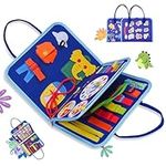 Toddler Busy Board, 20 in 1 Activity Board, Montessori Toy for Kids 1-6 Years Old, Busy Book for Toddler Travel Toy, Sensory Board Toy for Learning Fine Motor Skills as Gift for Girls Boys - blue