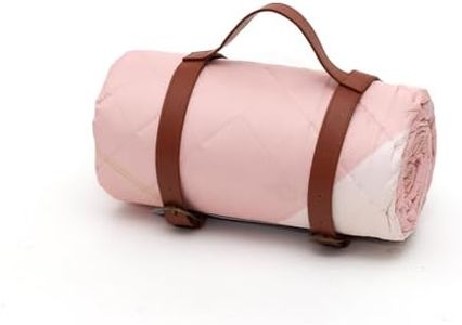 Viviendo Upgraded Picnic Blanket Mat Rug with Leather Carry Strap, Waterproof and Sandproof, 200x200cm, for 2-5 Person Beach Blanket Easy to Fold Lightweight Skin-Friendly and Comfortable, Pink