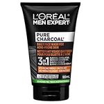 L’Oréal Paris Daily Face Wash for Acne Prone Skin, Pure Charcoal Men Expert Skincare, With Volcanic Minerals + Salicylic Acid, Purifies, Exfoliates, Removes Excess Oil, 100 Ml