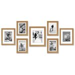 Americanflat 7 Piece Gallery Wall Frame Set in Dark Oak - One 11x14 Frame, Two 8x10 Frames, and Four 7x5 Frames - Collage Photo Frames for Wall - Horizontal and Vertical Formats for Wall and Tabletop