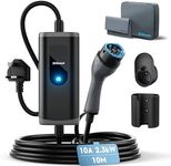 bokman EV Charger Type 2 to 3 Pin Plug, 10M | 2.3kW | 10A | IP65 Waterproof, Electric Car Charger Type 2 Charging Cable 3 Pin with LED Indicators & Carry Bag & Microfiber Towel
