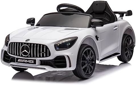 Winado 12V Ride on Car, Licensed Mercedes Benz AMG GTR Battery Powered Electric Vehicle, w/Parent Remote, Wider Seat, LED Lights, Openable Doors, MP3 Player, Smooth Start, 3 Speeds - White