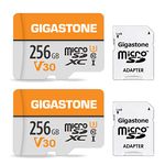 Gigastone 256GB 2-Pack Micro SD Card, 4K UHD Video, Surveillance Security Cam Action Camera Drone Professional, 100MB/s Micro SDXC UHS-I A1 Class 10