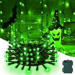 Gcstnn Halloween Decorations Fairy Lights, 3M/9.84FT 30LED Green String Lights IP65 Waterproof Battery Operated with 6h Timer, for Halloween,Porch,Autumn,Window,Fall Decoration-Green Box/Wire