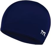 TYR Adult Lycra Fiber Swim Cap, Nav