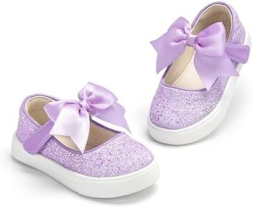 THEE BRON Toddler Shoes Girls Glitter Fashion Sneakers Sparkly Sequin Casual Shoes(AS404 Little Kid,Purple/11M)