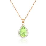 Linawe Crystal Imitation Diamond Green Necklaces for Women Trendy, Rose Gold Preppy Moissanite Birthstone Choker Pendant Necklace Statement Aesthetic Gemstone Jewelry Set