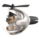 Helicopter Bear Pilot Car Air Freshener (Silver)