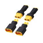 4Pcs XT60 to XT30 Plug Female Male Adapter Converter for FPV Drone RC Lipo NiMH Battery Charger ESC (2pcs Male XT60 to Female XT30 and 2pcs Female XT60 to Male XT30)