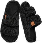 EverFoams Womens Fuzzy Open-toe Sli