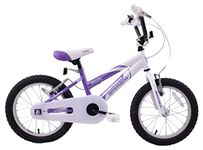 Ammaco Misty Girls BMX Kids Bike 16" Wheel V-Brakes Single Speed Purple/White Steel Age 5+