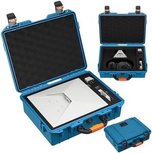 Starlink Mini Hard Shell Travel Case - Waterproof EVA Carrying Bag with Secure Lock Custom for Starlink Mini Router, Power Supply Shockproof Protection for Outdoor Adventures Blue