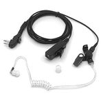 SUNDELY® Headset Earpiece Compatible with Midland Radio G15Pro G18 HYT Hytera BD505 HYT2100 PD405 PD505 TC-620 Walkie Talkie FBI Style Covert Acoustic Tube Big PTT 2-pin with Screw