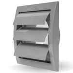 Vent Systems 4" Inch Gray Plastic Vent Cover – Weather-Resistant Louvered Exhaust Outlet with Flap and Built-in Mesh Screen for Bathroom and Kitchen Exhaust, Garage, Office, HVAC System – Outdoor Use