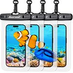 Hiearcool Waterproof Phone Pouch, Waterproof Phone Case, IPX8 Cellphone Dry Bag Compatible for iPhone 15 14 13 12 Pro Max Plus Cellphone Up to 8.3", Beach Essentials for Travel-Clear-4Pack