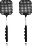 ILamourCar Extendable Fly Swatters 2 Pack, Strong Flexible Manual Swat Set, Manual Fly Swat Pest Control for Indoor Outdoor Mosquito Wasp Bug Insect (Black)