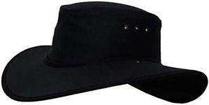 Newcastle Hats Nullarbor Hat (Standard) Wide Brim (Extra Extra Large (62-63cm), Black)