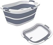 ddLUCK Multi-Functional Collapsible Pet Bathtub with Drainage Hole, 3 Handled Dog Bath Tub, Portable Indoor Outdoor Foldable Washing Tub Bathing Tub Small Pets Bathtub for Puppy Small Dogs Cats