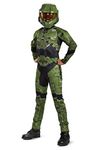 DISGUISE Kid's Halo Infinite Master Chief Costume Halloween, Green, Medium