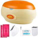 SWAWIS Paraffin Bath Set, Paraffin Bath for Hands and Feet 200 W, Parafin Wax Bath for Hands with Accessories and 2 x 450 g Pink Paraffin Wax Bath Provides the Skin with Moisture, Orange