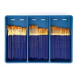 Royal & Langnickel 243914 Classroom Assortment Rounds and Flats Golden Taklon Brush, 120-Piece